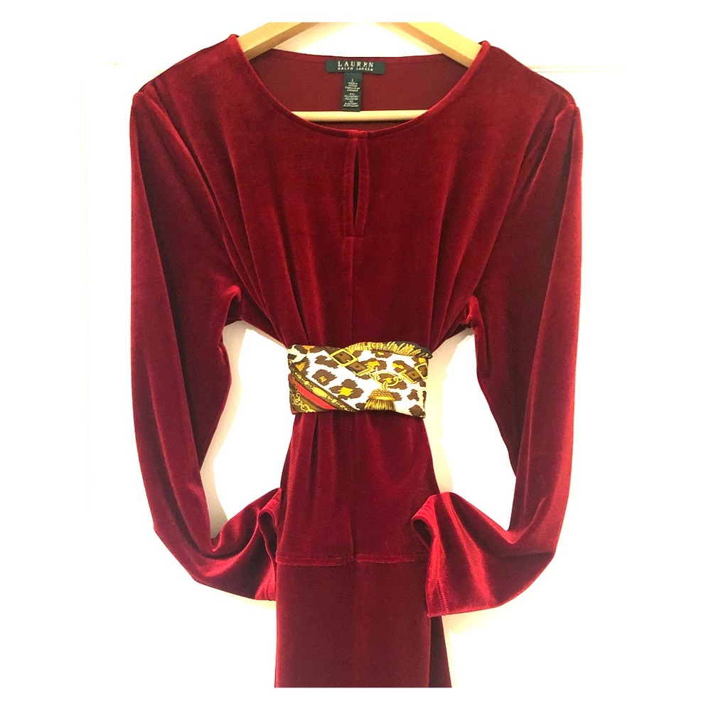 COPY - NWOT Gorgeous red velvet Ralph Lauren shir…